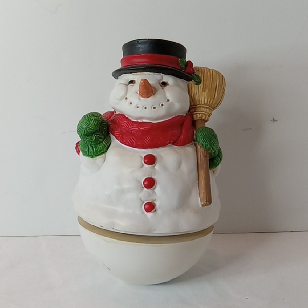 Vintage Christmas San Fransisco Music Box Company Snowman Musical "Jingle Bells"